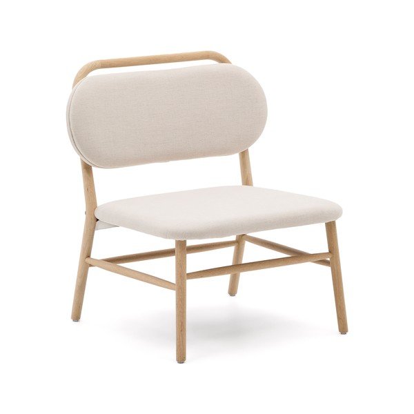 Smėlio spalvos iš šenilinio audinio krėslas Helda – Kave Home