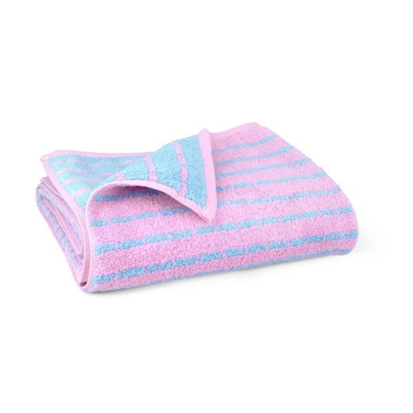 Mėlynos spalvos/rožinės spalvos iš frote audinio iš bambuko mišinio vonios rankšluostis 70x140 cm Nuance – JUNA