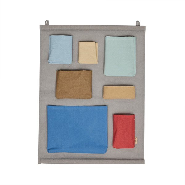 Pilkos spalvos iš tekstilės kabantis organizatorius 60x2x80 cm Saga – OYOY Mini