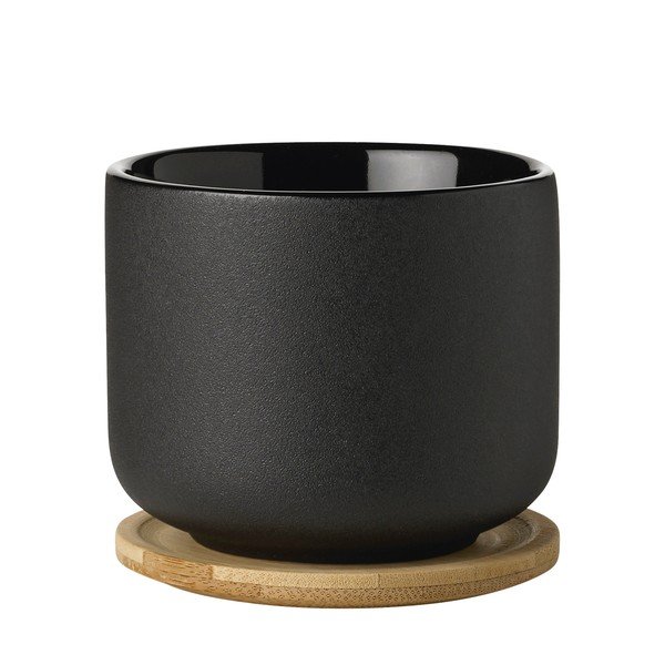 Juodos spalvos iš molio puodelis kapučino 200 ml Theo – Stelton