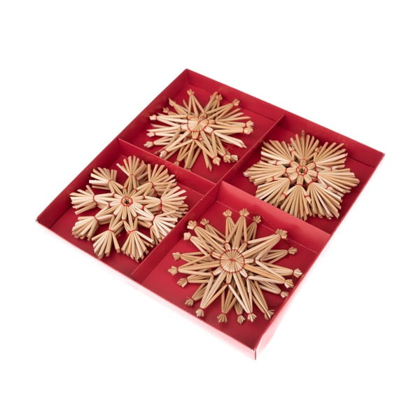 Iš šiaudų eglutės papuošimai 12 vnt. – Dakls