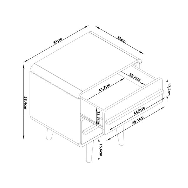 Naktinis staliukas pilkos spalvos Chantal – Støraa-image-4