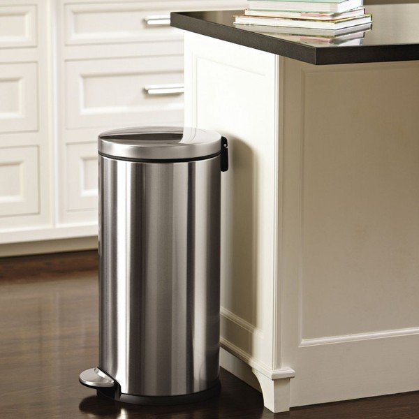 Sidabrinis matinis pedalų krepšys simplehuman, 30 l-image-1