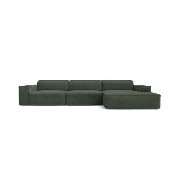 Smaragdinės spalvos modulinė kampinė sofa (su dešiniuoju kampu/su gultu) Jodie – Micadoni -image-1