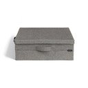 Pilkos spalvos iš tekstilės daiktadėžė su dangčiu 46x56x16 cm Soft Storage Low – Bigso