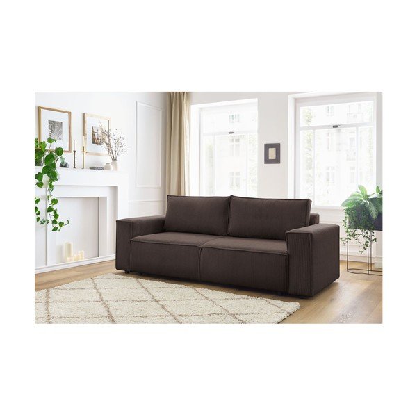Taupe spalvos iš kordinio velveto sulankstoma sofa 245 cm Nihad – Bobochic Paris-image-1