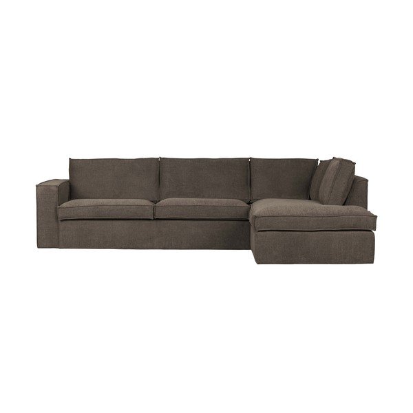Tamsiai ruda kampinė sofa WOOOD Freddie, dešinysis kampas-image-1