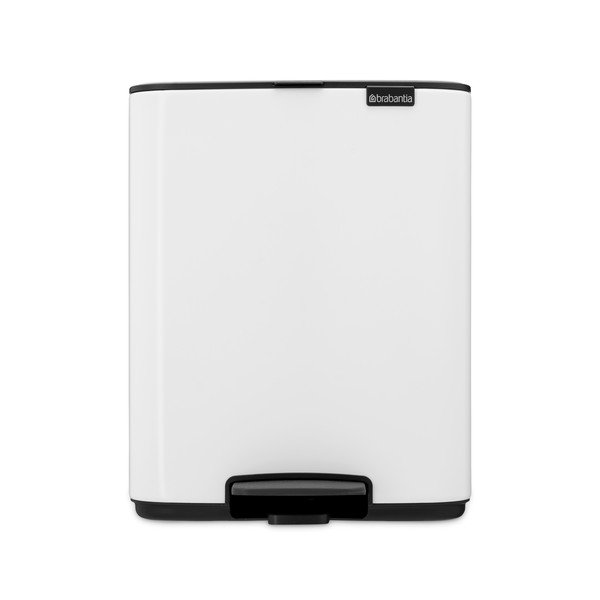 Baltos spalvos šiukšliadėžė iš plieno su pedalu 12 l Bo – Brabantia-image-4
