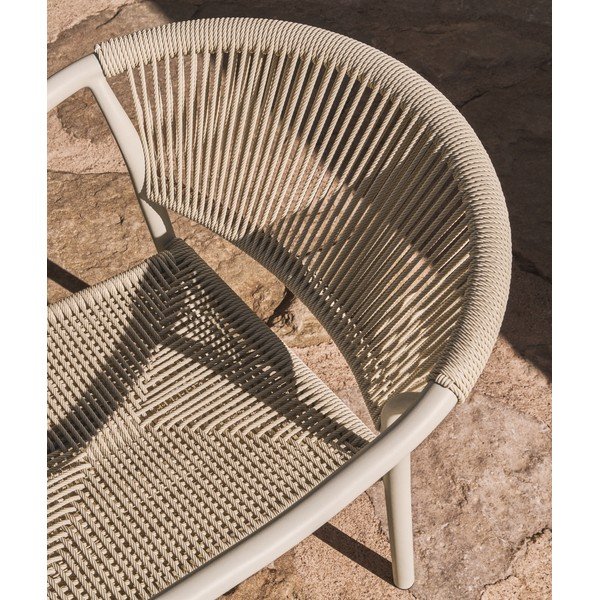 Kreminės spalvos sodo kėdė rotangas Livadia – Kave Home-image-3