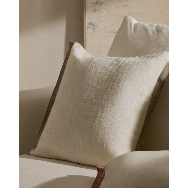 Iš lino dekoratyvinis pagalvės užvalkalas 50x50 cm Suerta – Kave Home-image-1