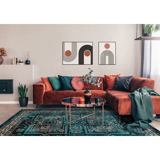 Kilimas iš vilnos smaragdinės spalvos 200x300 cm Mia – Agnella