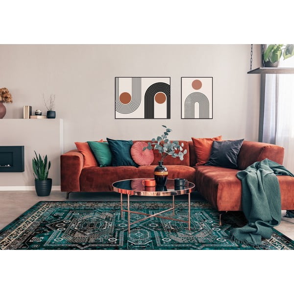 Kilimas iš vilnos smaragdinės spalvos 200x300 cm Mia – Agnella-image-1