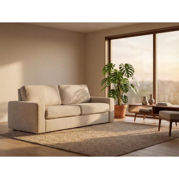 Terakotos spalvos iš kordinio velveto sulankstoma sofa 195 cm Nona – Makamii-image-1