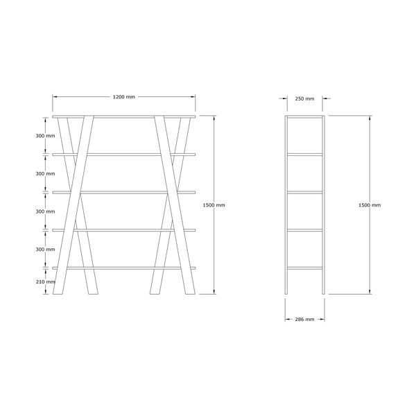 Balta knygų spinta 120x150 cm Conde - Kalune Design-image-4