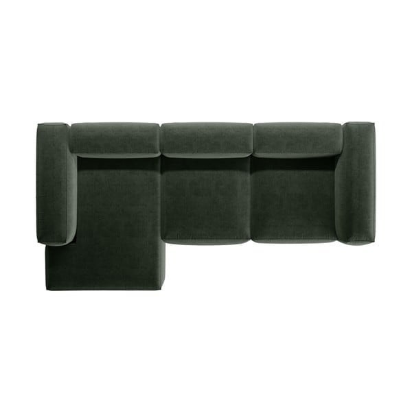 Žalios spalvos kampinė sofa (su kairiuoju kampu/su gultu) Bergamo – Cosmopolitan Design-image-3
