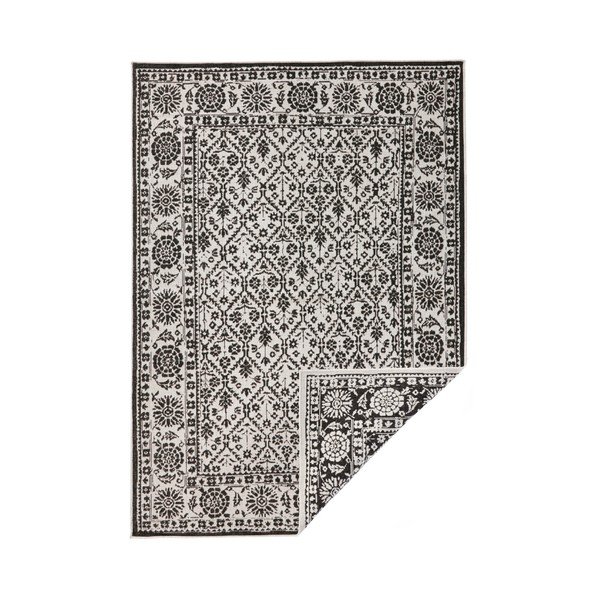 Juodai baltas raštuotas dvipusis kilimas Bougari Curacao, 120 x 170 cm-image-1