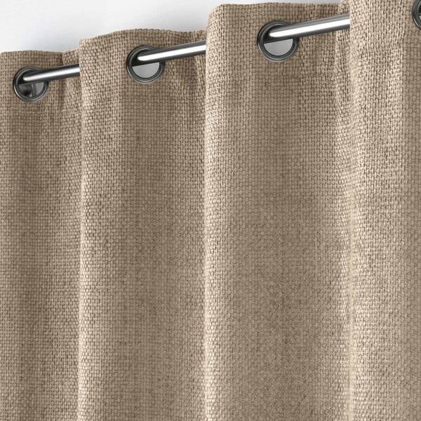 Šviesiai rudos spalvos iš šenilino užuolaida 140x260 cm Leo – douceur d'intérieur-image-2