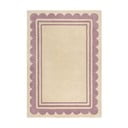 Rankų darbo iš vilnos kilimas violetinės spalvos/natūralios spalvos 120x170 cm Lois Scallop – Flair Rugs