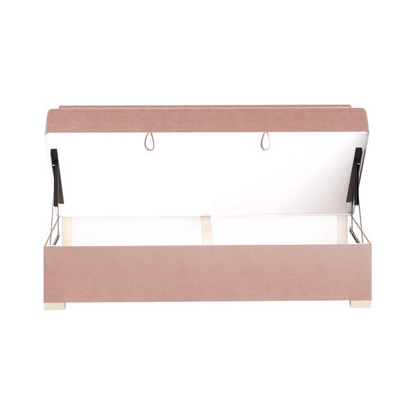 Rožinės spalvos vaikiška lova su sandėliavimo vieta su čiužiniu  90x200 cm Cozi – Ghado-image-4