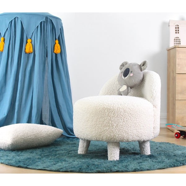 Vaikiškas krėslas baltos spalvos iš boucle Moouv – Artie-image-1