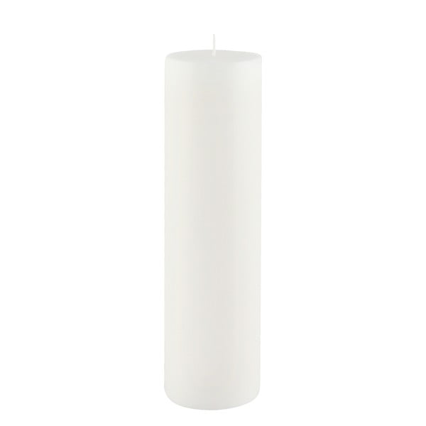 Balta žvakė Ego Dekor Cylinder Pure, degimo trukmė 75 val.