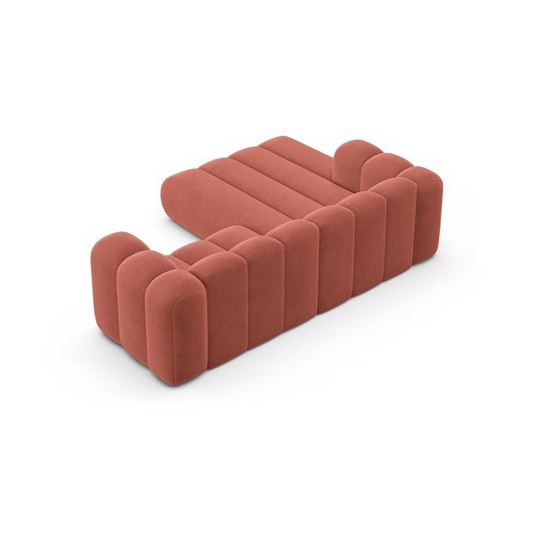 Kampinė sofa rožinės spalvos (su kairiuoju kampu) Lupine – Micadoni Home-image-3