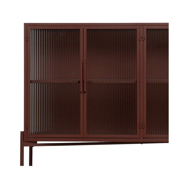Iš metalo vitrina raudonos plytų spalvos 120x85 cm Harris – Ixia-image-3