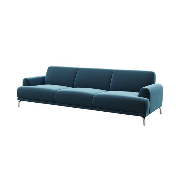Mėlyna aksominė sofa MESONICA Puzo, 240 cm-image-2