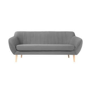 Pilka aksominė sofa Mazzini Sofos Sardaigne, 188 cm