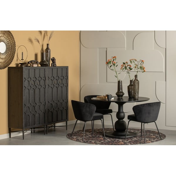 Juodos spalvos iš perdirbtos medienos spintelė 75x143x40 cm Bequest – WOOOD-image-1