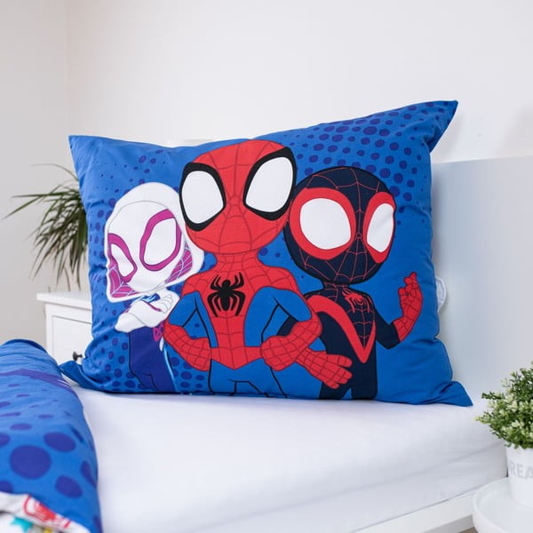 Mėlynos spalvos iš medvilnės viengulė vaikiška patalynė 140x200 cm Spidey – Jerry Fabrics-image-3
