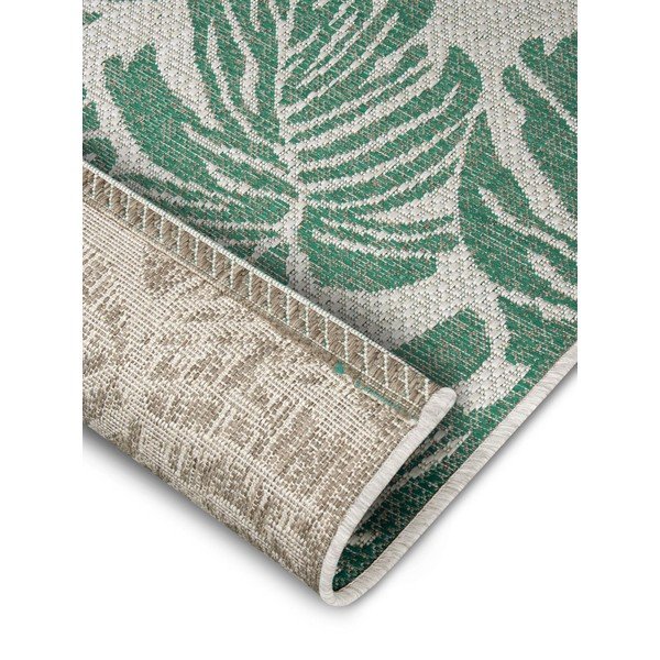 Žalios ir smėlio spalvos lauko kilimas NORTHRUGS Monstera, 140 x 200 cm-image-4