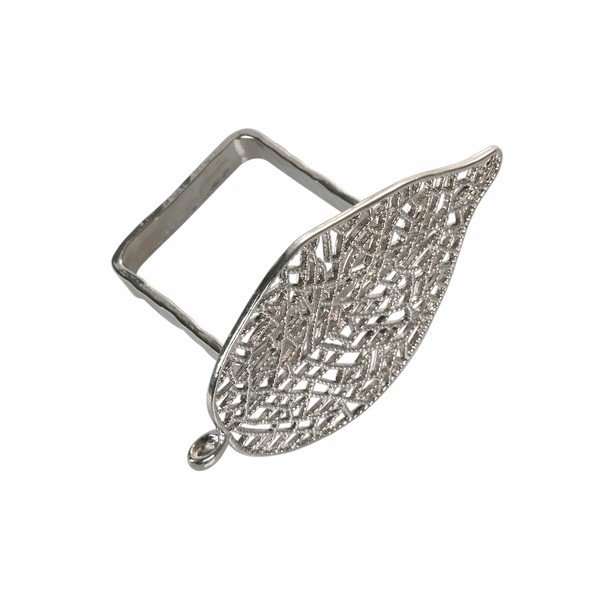 Sidabrinės spalvos 4 metalinių servetėlių žiedų rinkinys Villa d'Este Argento-image-1
