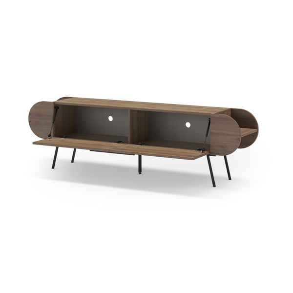 TV spintelė natūralios spalvos iš riešutmedžio 195x57 cm Saluso – Marckeric-image-3