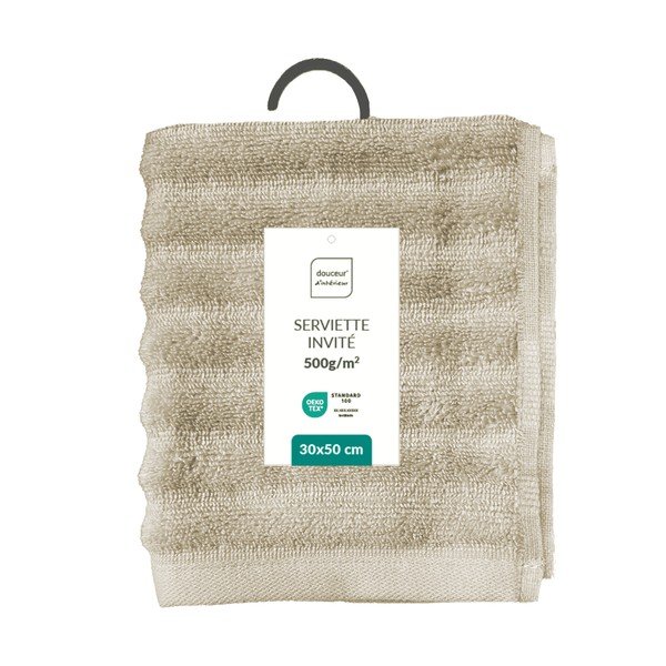 Smėlio spalvos iš frote audinio iš medvilnės rankšluostis 30x50 cm Maya – douceur d'intérieur-image-4