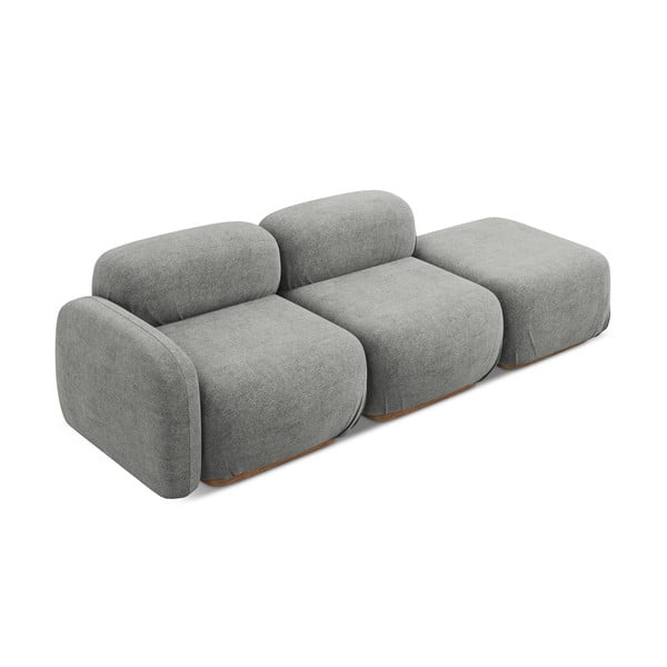 Pilkos spalvos iš boucle modulinis gultas (su dešiniuoju kampu) Ailani – Makamii-image-4