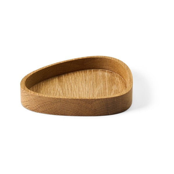 Dekoratyvinė natūralios spalvos iš medžio daiktadėžė 18x16x3 cm Curve M – LIND DNA