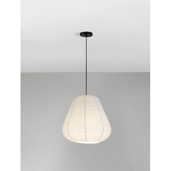 Baltos spalvos iš lino kabantis šviestuvas ø 50 cm Linnet – Nova Luce-image-3
