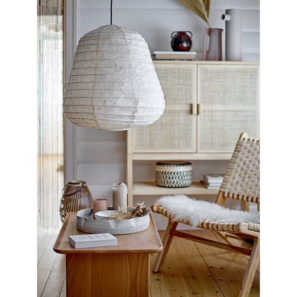 Baltos spalvos kabantis šviestuvas ø 50 cm Leena – Bloomingville-image-1