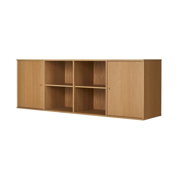 Žema pakabinama šoninė spintelė natūralios spalvos iš ąžuolo 176x61 cm Mistral – Hammel Furniture-image-1