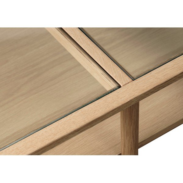 Iš stiklo kavos staliukas natūralios spalvos 60x120 cm Elba – Unique Furniture-image-4
