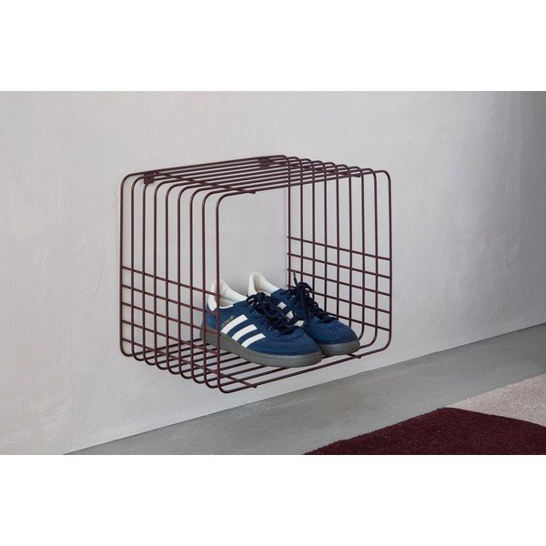 Bordo spalvos iš metalo kelių aukštų sieninė lentyna 38 cm Wire – Mette Ditmer Denmark-image-4