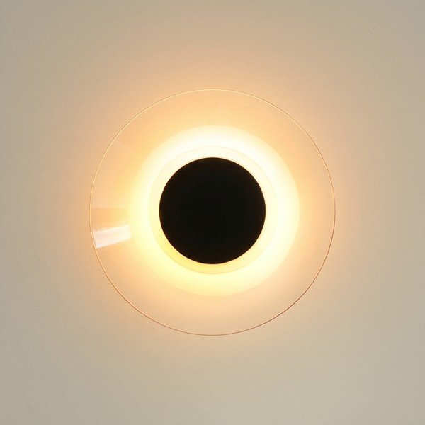 Juodos spalvos sieninė lempa LED 
iš akrilinio stiklo
 ø 28 cm ASTRO – Thoro-image-4