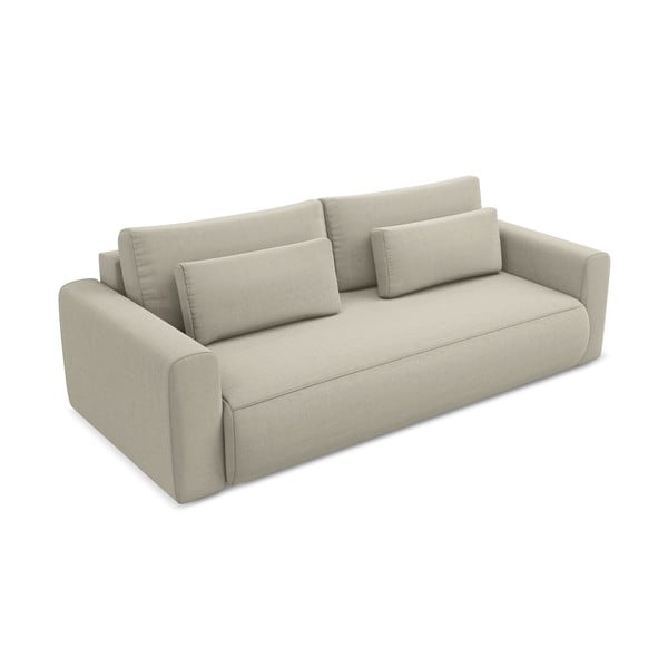 Smėlio spalvos iš velveto sulankstoma/su sandėliavimo vieta sofa 238 cm Kapua – Makamii-image-4