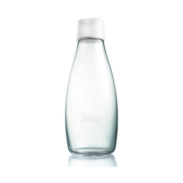 Baltas stiklinis buteliukas ReTap, 500 ml