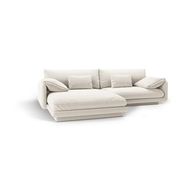 Kampinė sofa baltos spalvos (su kairiuoju kampu) Torino – Micadoni Home-image-2