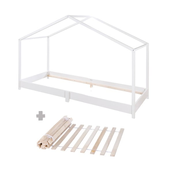 Naminė vaikiška lova baltos spalvos 90x200 cm Montessori – Roba-image-4