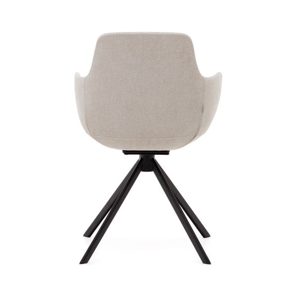 Smėlio spalvos iš audinio valgomojo kėdžių komplektas su porankiais 2 vnt. Tissiana – Kave Home-image-4