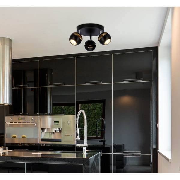 Lubinis šviestuvas juodos spalvos/auksinės spalvos 26x26 cm su metaliniu gaubtu Boni – Candellux Lighting-image-1