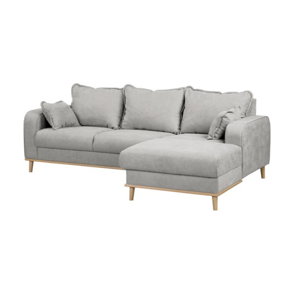 Šviesiai pilka kampinė sofa (dešinysis kampas) Beata - Ropez-image-2